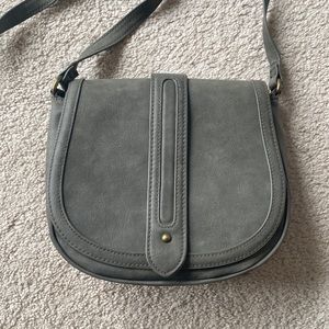 Express olive faux leather crossbody bag